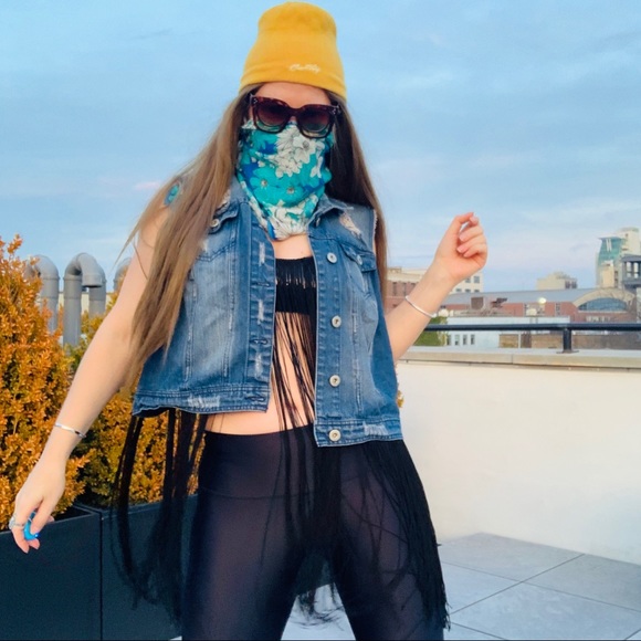 Highway Jeans Plus Distressed Oversized Blue Jacket Vest 2X - Picture 2 of 16